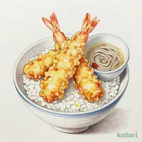 海老穴子天丼（温）小そば付