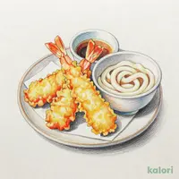 海老穴子小天ぷらとうどん（冷）