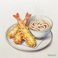 海老穴子小天ぷらとうどん（温）