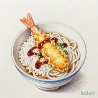 海老穴子小天丼とうどん（冷）