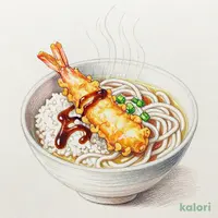 海老穴子小天丼とうどん（温）