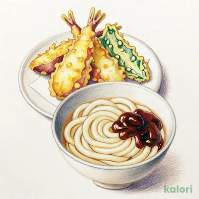 鮮やか べジポテ天ぷらと（冷）（1人前）うどん