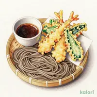 鮮やか べジポテ天ぷらと（冷）（1人前）藪そば