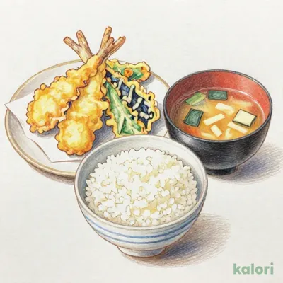 鮮やか べジポテ天ぷら定食（小鉢のしょうゆ除く）