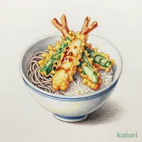 鮮やか べジポテ天丼（冷）（小）藪そばセット