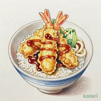 てんやの上天丼（1人前）うどんセット（冷）