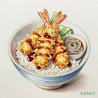 てんやの上天丼（1人前）藪そばセット（冷）