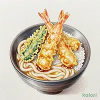 てんやの上天丼(小)うどんセット(冷)