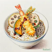 てんやの上天丼（小）藪そばセット（温）
