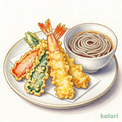 てんやの特上天ぷらと藪そば（冷）