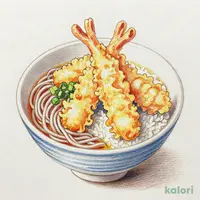 てんやの特上天丼（1人前）藪そばセット（温）
