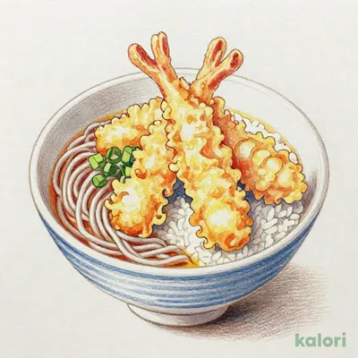 てんやの特上天丼（1人前）藪そばセット（温）