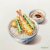 てんやの特上天丼（小）うどんセット（冷）