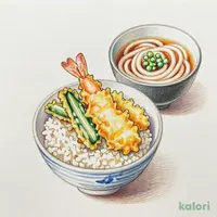 てんやの特上天丼(小)うどんセット(温)