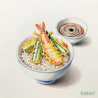 てんやの特上天丼（小）藪そばセット（冷）