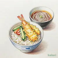 てんやの特上天丼（小）藪そばセット（温）