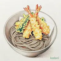 オールスター天ぷらと藪そば(冷)