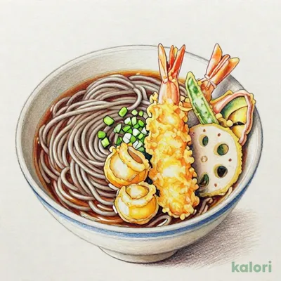 オールスター天ぷらと藪そば（温）