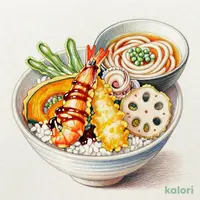 オールスター天丼(1人前)うどんセット(温)
