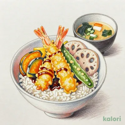 オールスター天丼（みそ汁付き）