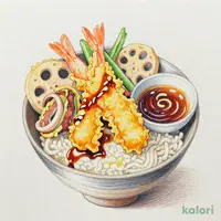 オールスター天丼（小）うどんセット（冷）