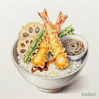 オールスター天丼（小）藪そばセット（冷）