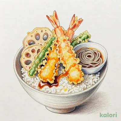 オールスター天丼（小）藪そばセット（冷）