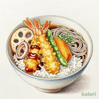 オールスター天丼（小）藪そばセット（温）