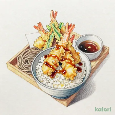 元祖てんやの天丼（小）藪そばセット（冷）