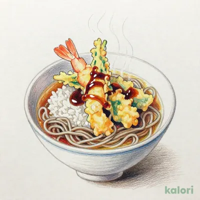 元祖てんやの天丼（小）藪そばセット（温）