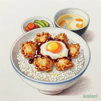 名古屋コーチンの鶏天とろ玉天丼（味噌汁・漬物含む）