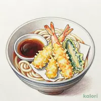 海老と4種の北陸産天ぷらとうどん（冷）
