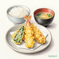 海老と4種の北陸産天ぷら定食（小鉢のしょうゆ除く）