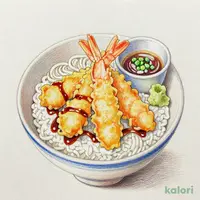海老と4種の北陸産天丼（1人前）うどんセット（冷）