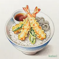 海老と4種の北陸産天丼（1人前）藪そばセット（冷）