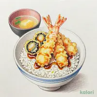海老と4種の北陸産天丼（みそ汁付き）