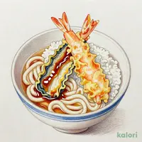 海老と活〆穴子切身の天ぷらと（冷）（1人前）うどん