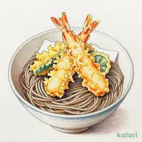 海老と活〆穴子切身の天ぷらと（冷）（1人前）藪そば