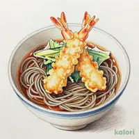 海老と活〆穴子切身の天ぷらと（温）（1人前）藪そば