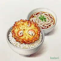 海鮮かき揚げ天丼（小）うどんセット（冷）