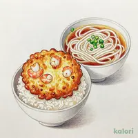 海鮮かき揚げ天丼(小)うどんセット(温)