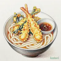 牡蠣と秋刀魚の秋味天ぷらと（冷）（1人前）うどん