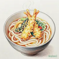 牡蠣と秋刀魚の秋味天ぷらと（温）（1人前）うどん