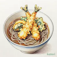 牡蠣と秋刀魚の秋味天ぷらと（温）（1人前）藪そば