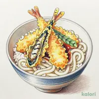 牡蠣と秋刀魚の秋味天丼（冷）（1人前）うどんセット