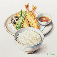 秋のご馳走天ぷら定食（小鉢のしょうゆ除く）