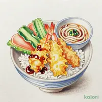 秋のご馳走天丼（1人前）うどんセット（冷）