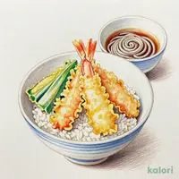 秋のご馳走天丼（1人前）藪そばセット（冷）