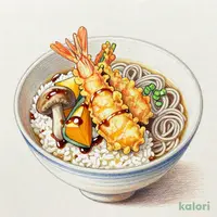 秋のご馳走天丼（1人前）藪そばセット（温）