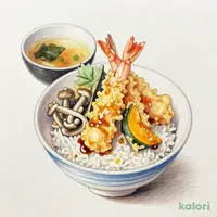 秋のご馳走天丼（みそ汁付き）